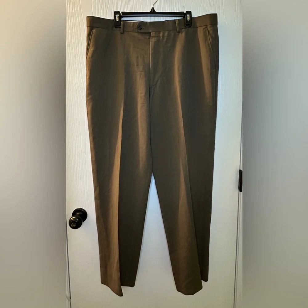 Pronto-uomo brown casual dress business pants‎ men’s 40 Inseam 30.5” 100% wool